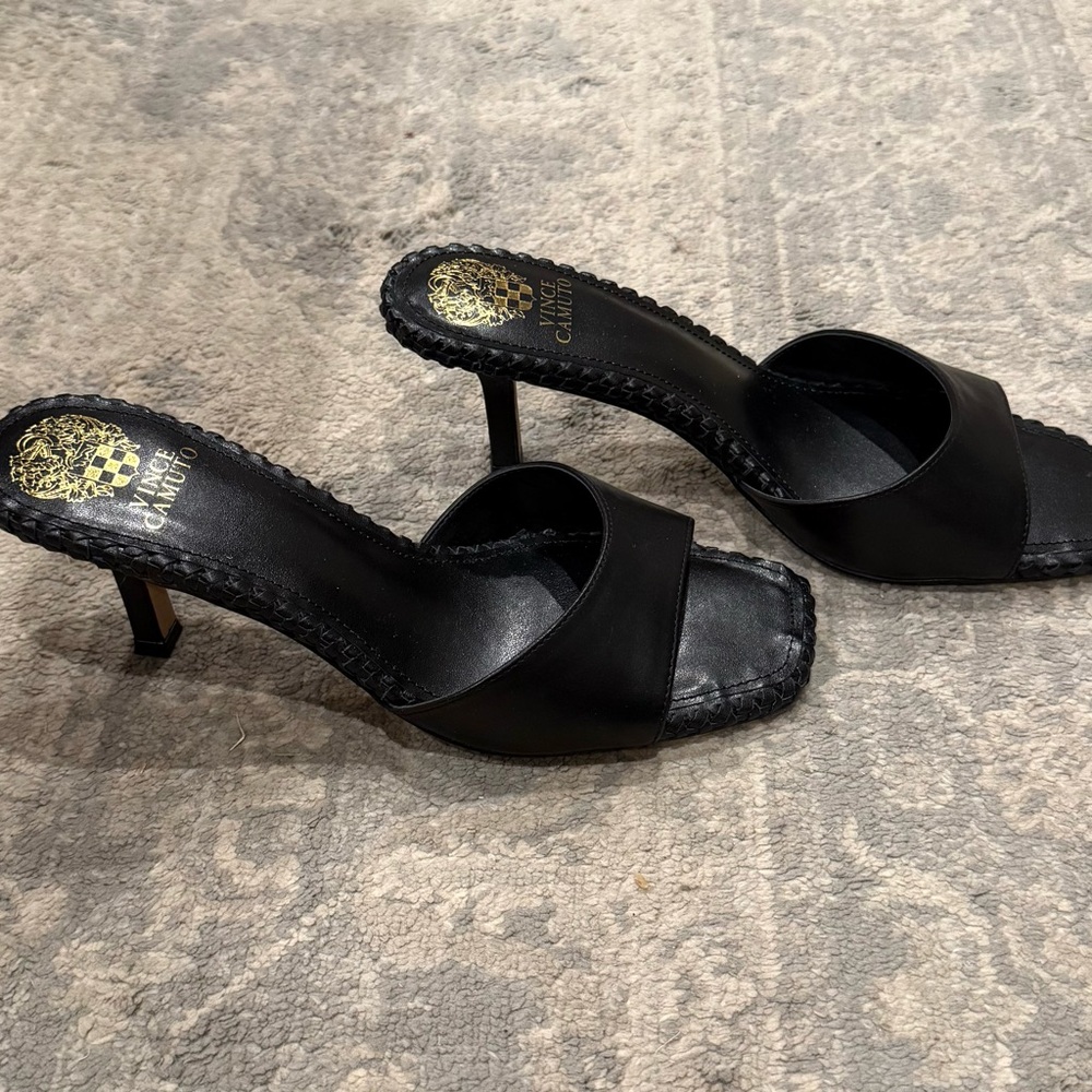 Vince Camuto Black Heeled Mules
